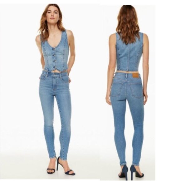 Denim Forum the Lola high rise skinny Blue Skinny Jeans Stretch size 27 - Picture 1 of 13